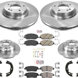 Hardware de pastillas de freno de rotores delanteros y traseros para Hyundai Genesis 3.8L 4 puertas 2010-11
