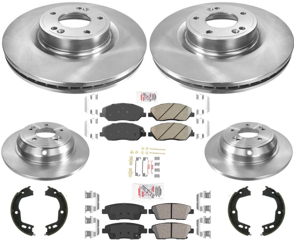 Hardware de pastillas de freno de rotores delanteros y traseros para Hyundai Genesis 3.8L 4 puertas 2010-11