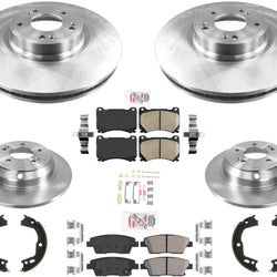 Hardware de pastillas de freno de rotores delanteros y traseros para Hyundai Genesis 4.6L 4 puertas 2010-11