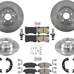 Front & Rear Rotors & Brake Pads Hardware For Hyundai Genesis V8 4Door 2012-14