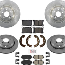 Front & Rear Rotors & Ceramic Brake Pads Hardware For Kia K900 2015-2017 5.0L V8