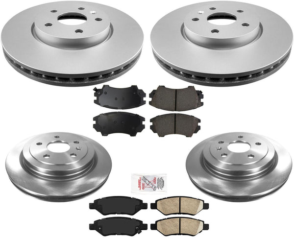 For 2010-2015 Camaro V6 3.6L Front & Rear Brake Rotors & Ceramic Brake Pads