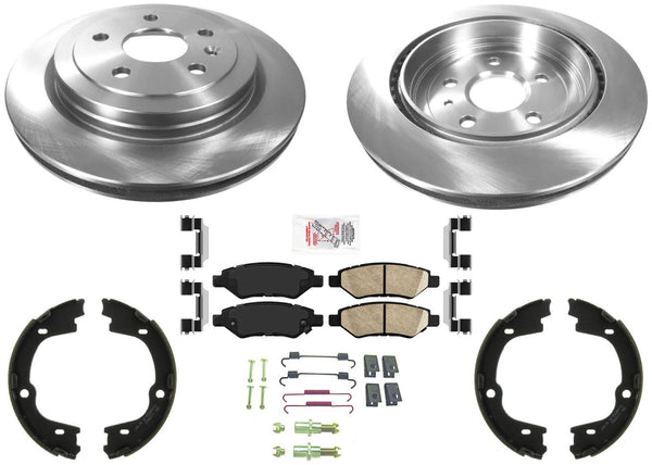 Premium Brake Rotors Metallic Brake Pads Parking Shoe for Camaro 2010-2015 3.6L