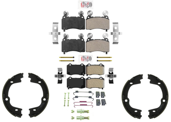 AmeriPro Semi Metallic Brake Pads Parking Shoe Hardware for Camaro 10-15 6.2L