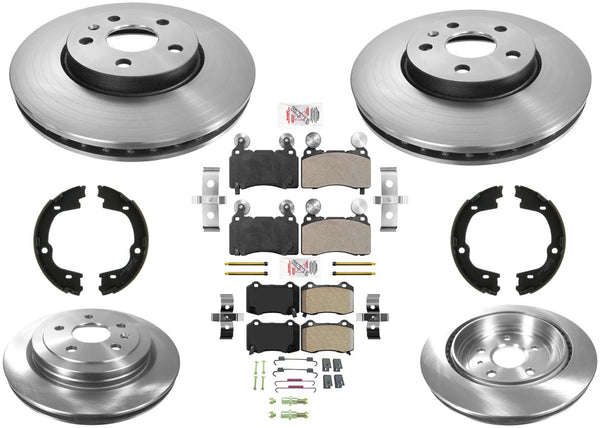 Carbon Disc Brake Rotors Metallic Brake Pads Parking Shoe for Camaro 10-15 6.2L