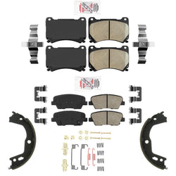 AmeriPro Ceramic Brake Disc Pads & Parking Shoes for Hyundai Equus 2011 V8 4.6L