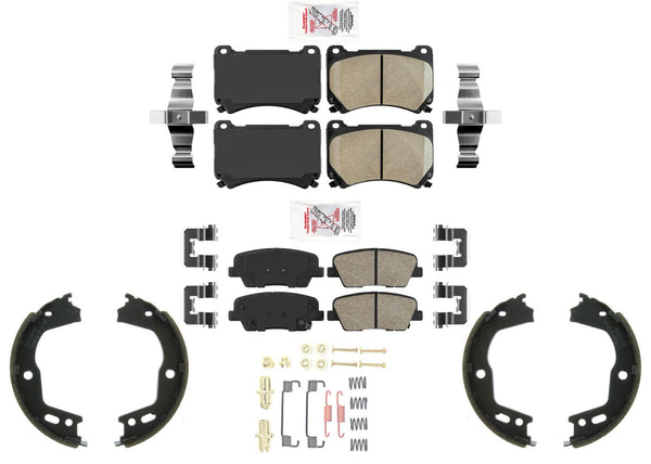 AmeriPro Ceramic Brake Disc Pads & Parking Shoes for Hyundai Equus 2011 V8 4.6L