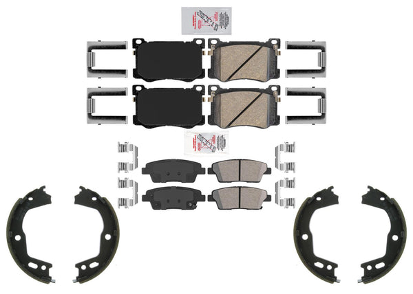AmeriPro Ceramic Brake Disc Pads & Parking Shoes for Genesis 15-16 4 Door V6 V8