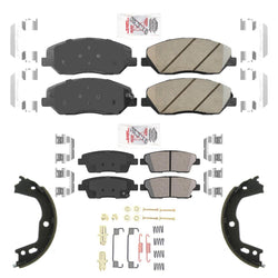 Ceramic Brake Disc Pads & Parking Shoes for 10-14 Genesis 4 Door V6