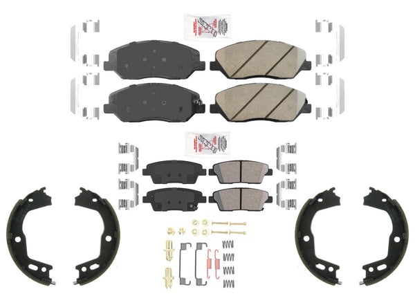 Ceramic Brake Disc Pads & Parking Shoes for 10-14 Genesis 4 Door V6