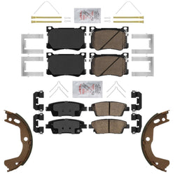 Front Rear Ceramic Disc Brake Pads Parking Shoes for Genesis G80 2018-2020 3.8L