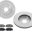 Pastillas delanteras de cerámica y rotores de freno de disco estilo OE para Honda Civic LX 2.0 22-2023
