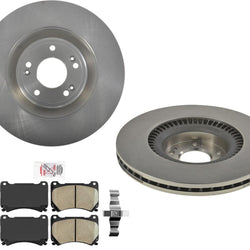Front Rotors & Ceramic Brake Pads Hardware for Hyundai Genesis V8 4Door 2012-14