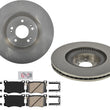 Front Rotors & Ceramic Brake Pads Hardware For Hyundai Genesis 3.8L 4Door 15-16