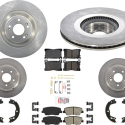 AmeriPro Disc Brake Rotors Cer Brake Pads Hardware For Hyundai Equus 5.0L 12-13