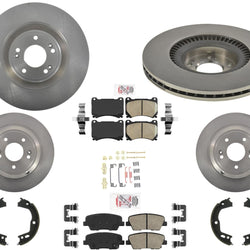 Rotores de freno de disco delantero y trasero, herrajes para pastillas de freno para Hyundai Equus 4.6L 2011