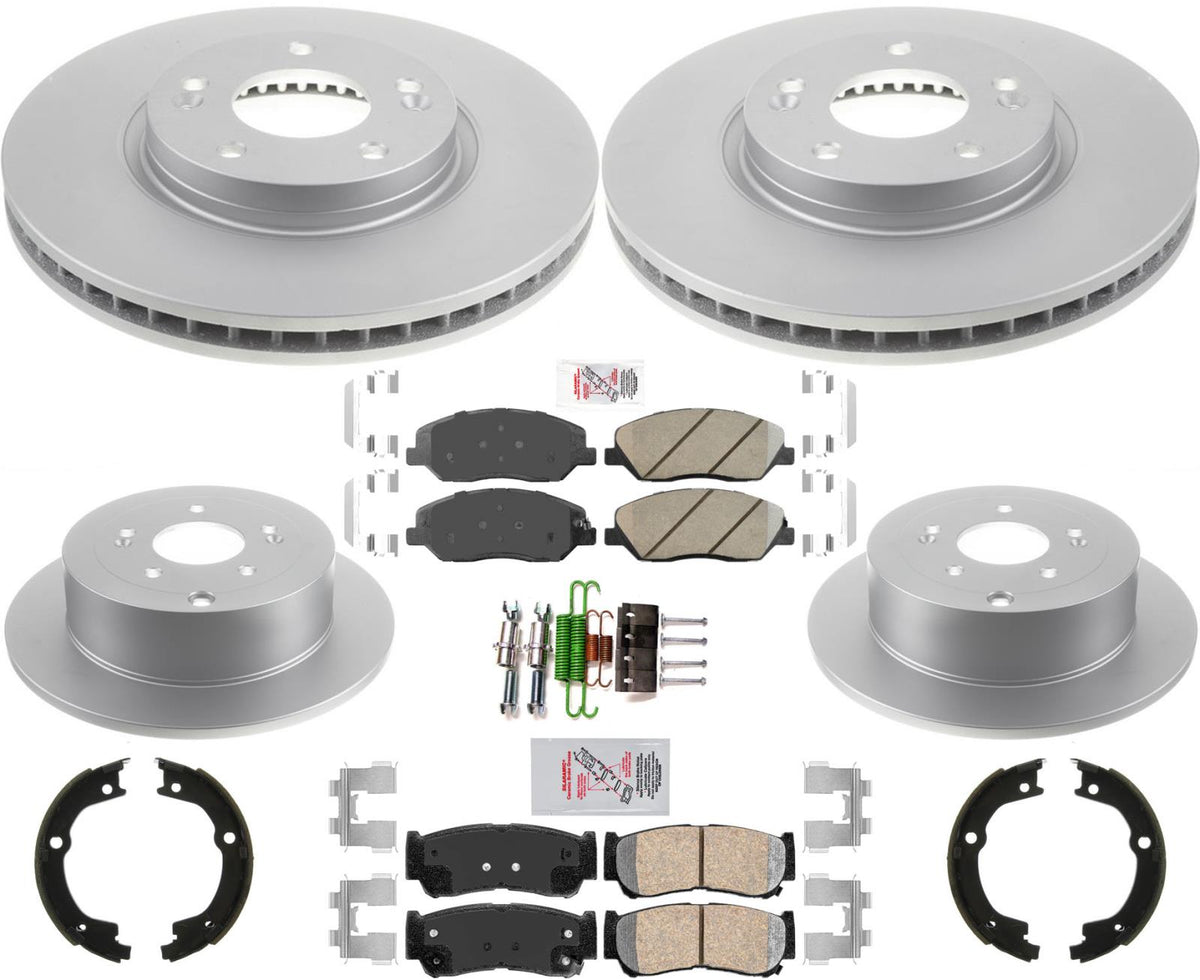 GEO Performance Brake Rotors Brake Pads Parking Shoes for Hyundai Santa Fe 07-09 - Photo 1