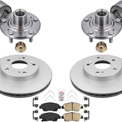Front Wheel Hub Bearing with Disc Brake Rotors Ceramic Pads For Acura RSX 02-06