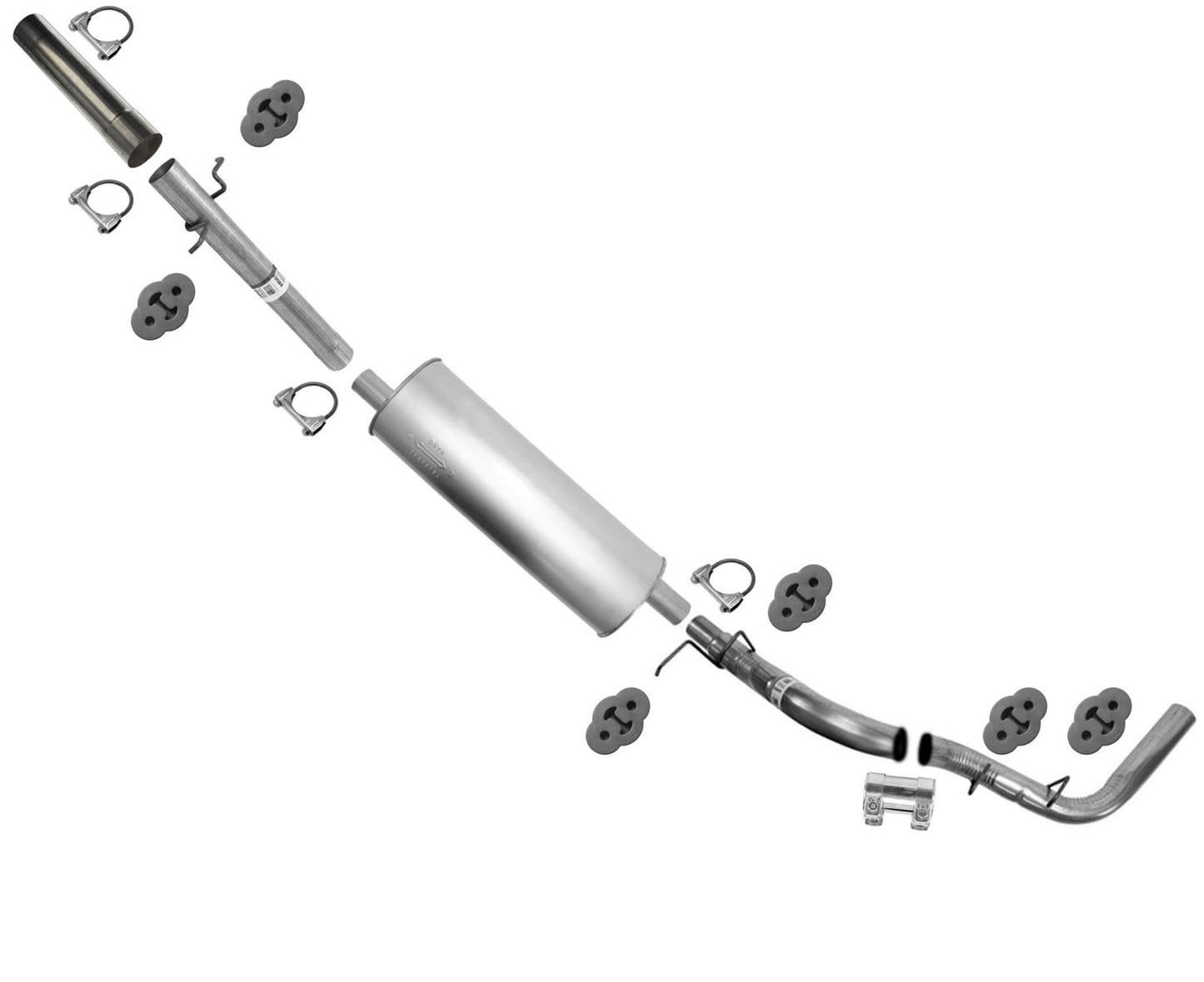 Para Ram 98-01 Pick Up 1500 Sistema de escape con silenciador único Distancia entre ejes 119 139 pulgadas