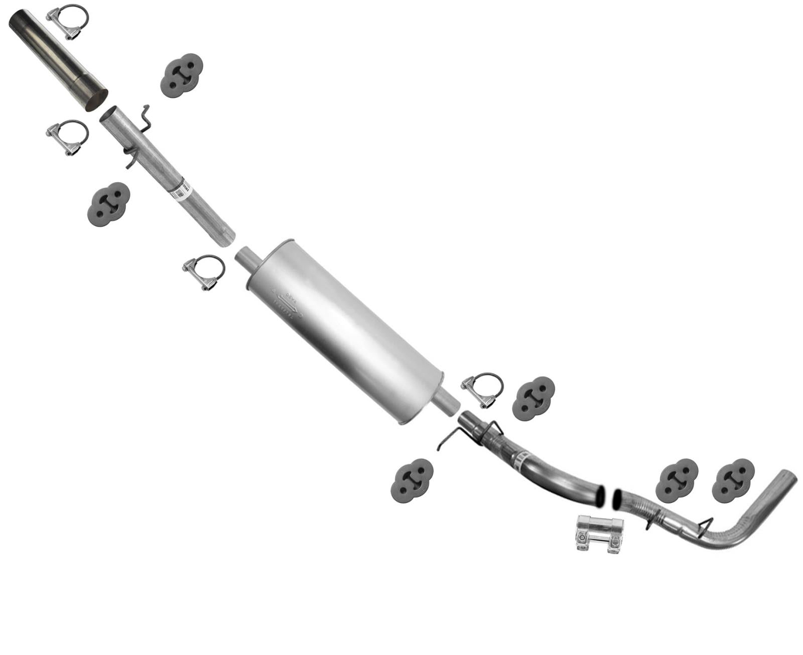 Para Ram 98-01 Pick Up 1500 Sistema de escape con silenciador único Distancia entre ejes 119 139 pulgadas