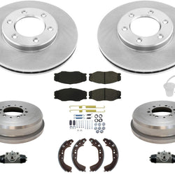 Brake Disc Rotors Pads Drums For 1993-1998 Toyota T100 Rear Wheel Drive 1/2 Ton