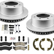 Rear Brake Rotors Brake Pads Brake Shoes Spring Kit For Ford E250 2006 2007