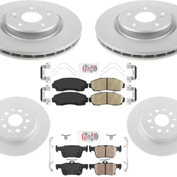 GEO Coated Ft Rr Disc Brake Rotors Disc Brake Pads for 2019-2022 Acura RDX 2.0L