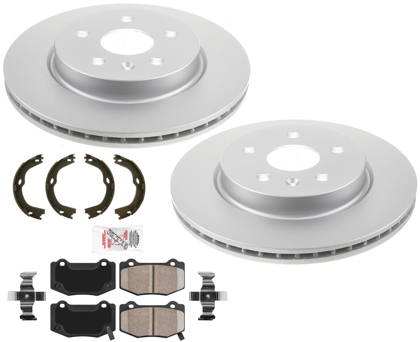 Pastillas de freno de disco traseras recubiertas GEO para Camaro 16-20 3.6L LS LT