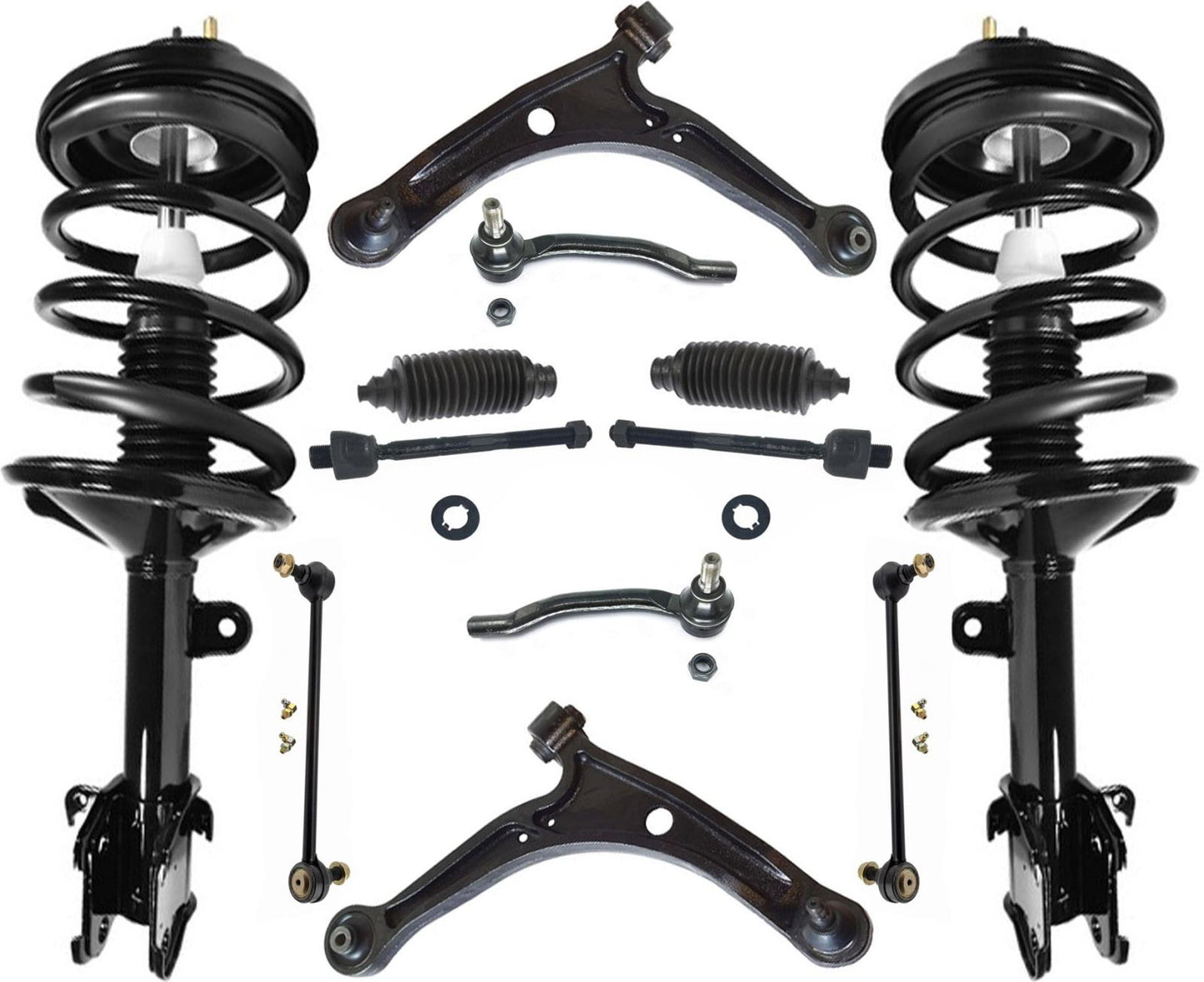 Front Struts Control Arms Tie Rods & Links For Pilot 06-2008 Front Wheel Drive