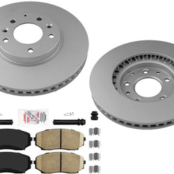 GEO Coated Front Disc Brake Rotors Ceramic Brake Pads for Mazda CX-7 CX7 07-12