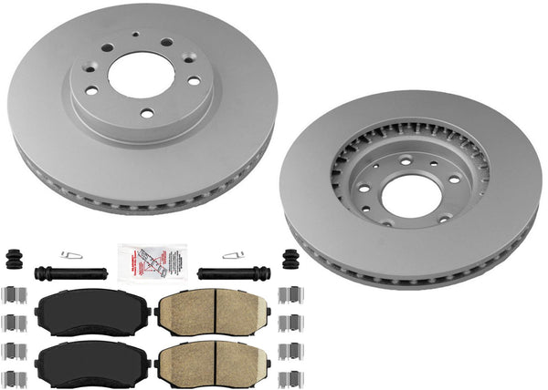 GEO Coated Front Disc Brake Rotors Ceramic Brake Pads for Mazda CX-7 CX7 07-12