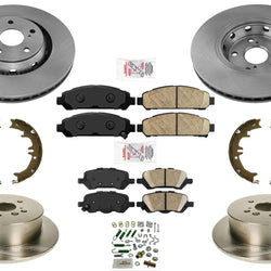Front & Rear Rotors Ceramic Pads Brake Shoes Springs 8Pc for Toyota Venza 09-16