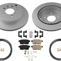 GEO Coated REAR Disc Brake Rotors Ceramic Brake Pads for Mazda CX-7 2007-2012
