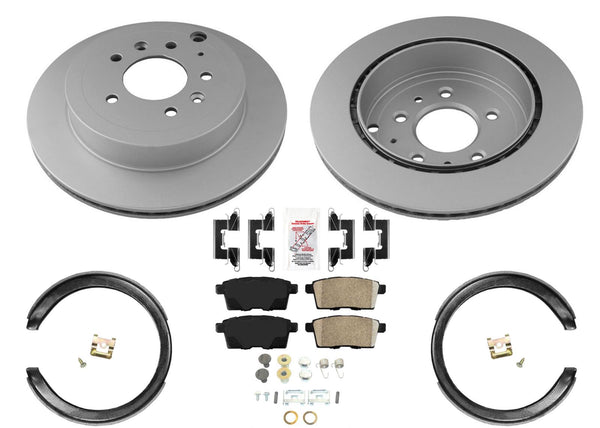 GEO Coated REAR Disc Brake Rotors Ceramic Brake Pads for Mazda CX-7 2007-2012