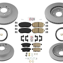 GEO Coated F & R Disc Brake Rotors Ceramic Brake Pads for Mazda CX-7 CX7 07-12