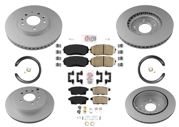 GEO Coated F & R Disc Brake Rotors Ceramic Brake Pads for Mazda CX-7 CX7 07-12