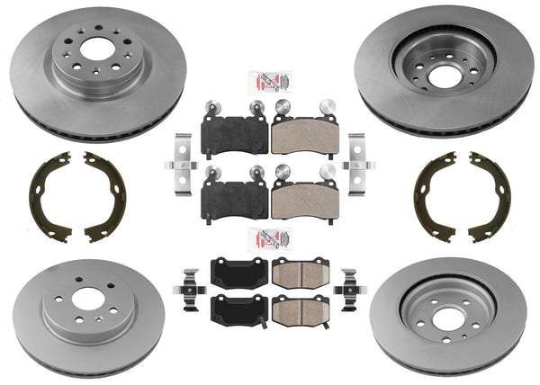 GEO Coated Frt & Rear Disc Brake Rotors Disc Brake Pads for Camaro 16-20 SS 6.2L