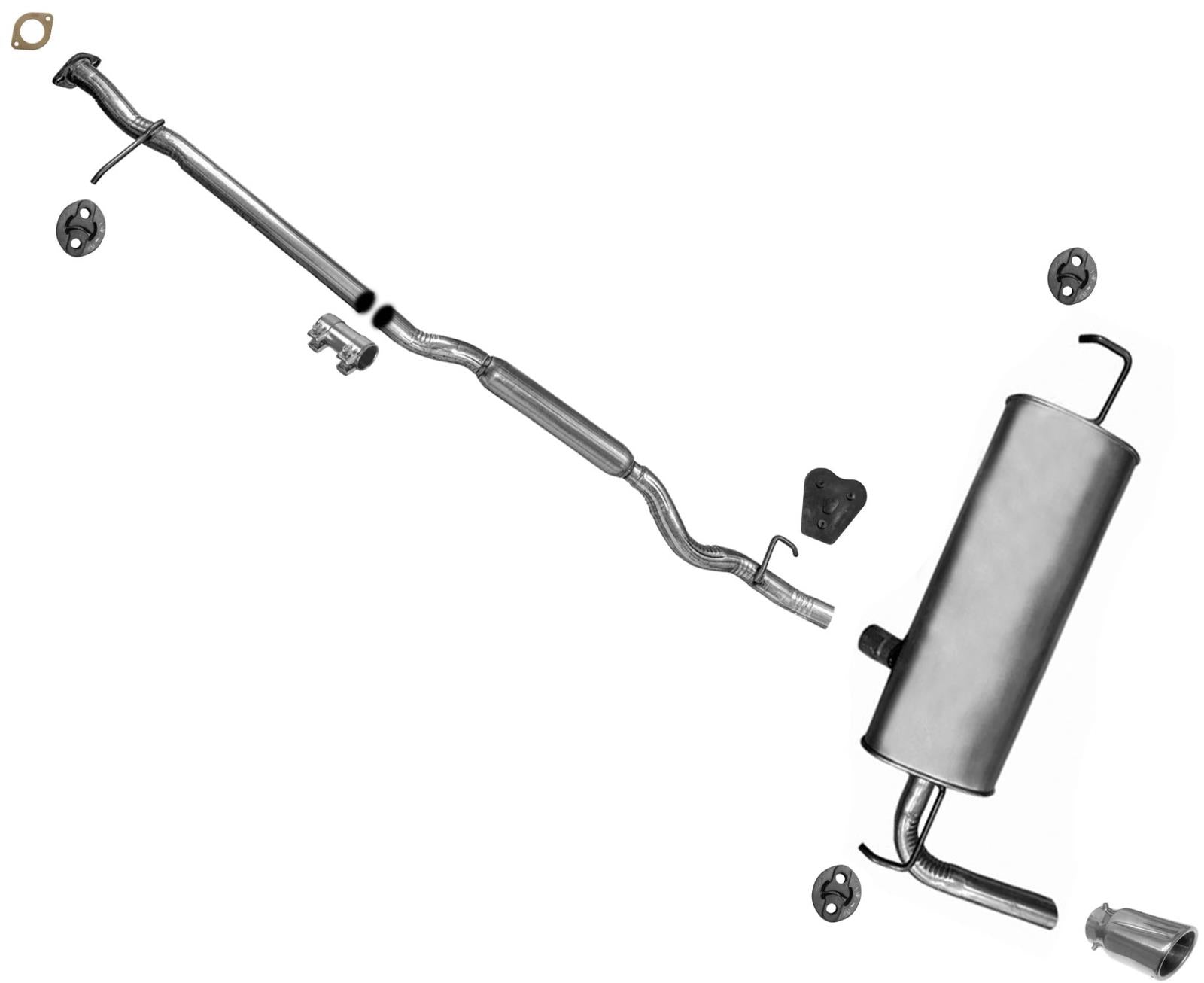 Made in USA Rear Muffler Exhaust Pipe System For Nissan Rouge 2.5L 2014-2020