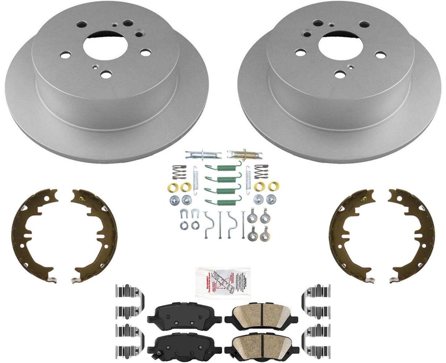 Pastillas de freno de cerámica con rotores de freno de disco recubiertos GEO traseros para Toyota Venza 2009-2016