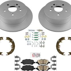 Rear GEO Coated Disc Brake Rotors Ceramic Brake Pads for Toyota Venza 2009-2016
