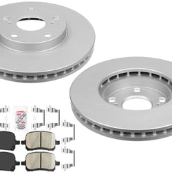 Front AmeriBRAKES Coated Disc Brake Rotors Pads for Toyota Avalon 1998-2004