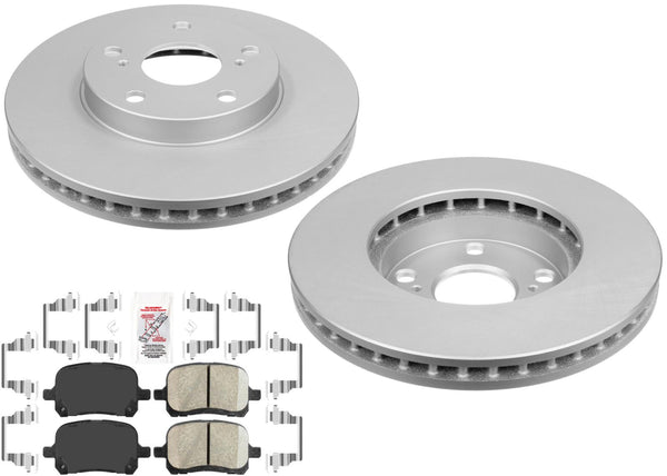 Front AmeriBRAKES Coated Disc Brake Rotors Pads for Toyota Avalon 1998-2004
