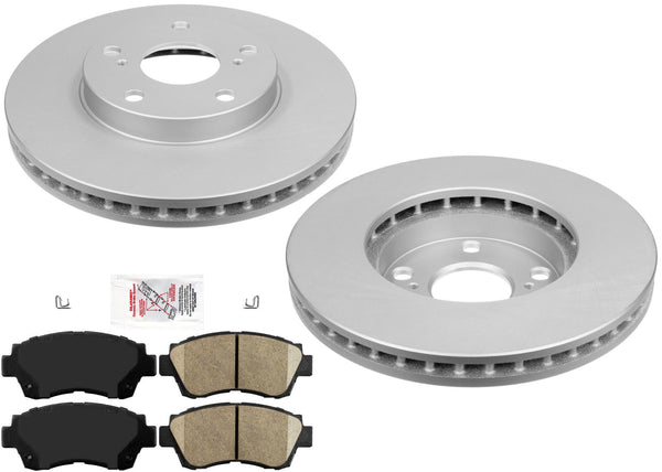 Fits Toyota Sienna 98-03 (2) Front Brake Rotor & Ceramic Brake Pads