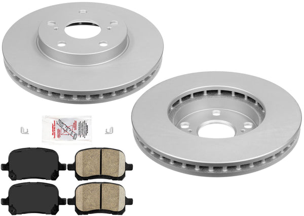 Front Coated Disc Brake Rotors & Brake Pads for Toyota Camry 99-01 3.0L V6
