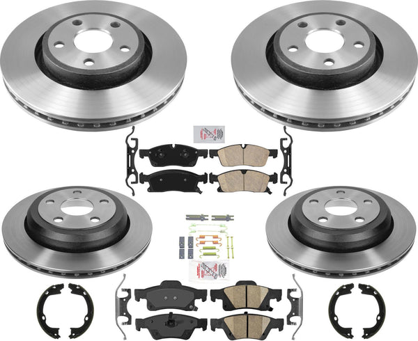Para Jeep GRAND CHEROKEE 17-2021 Rotores de freno de disco y pastillas de freno más grandes de 350 mm
