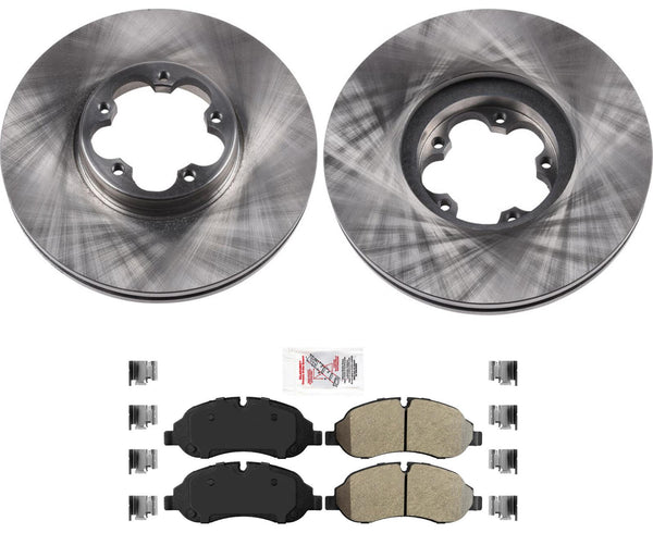 Frt Disc Brake Rotors Brake Pads Hardware for 15-19 Ford Transit 150-350HD
