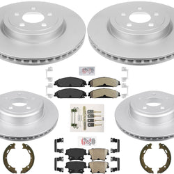 GEO Coated Disc Brake Rotors and Brake Pads For Dodge Charger 3.6L 5.7L 06-22