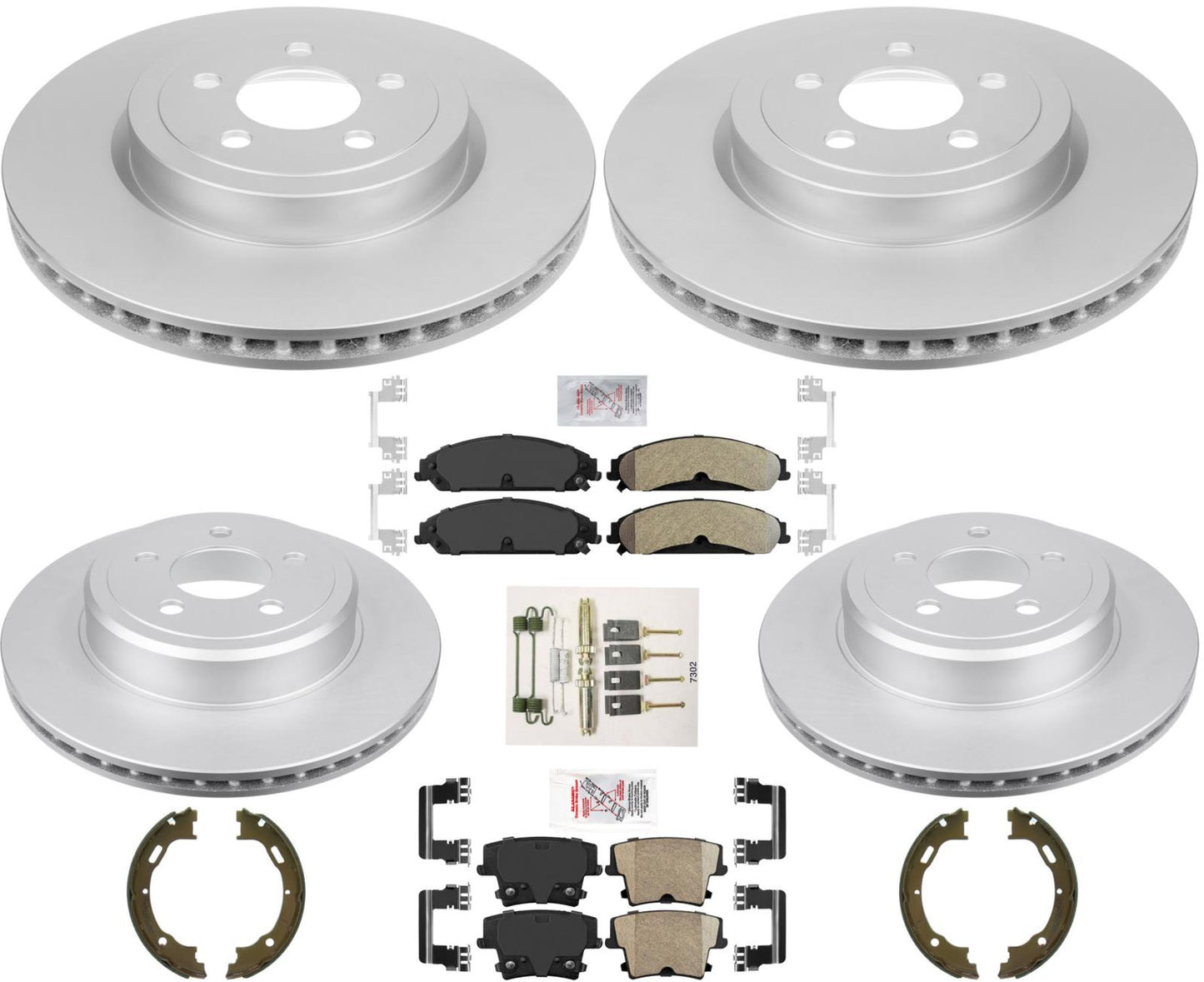 Rotores de freno de disco revestidos y pastillas de freno para Chrysler 300 con tracción total 05-2021