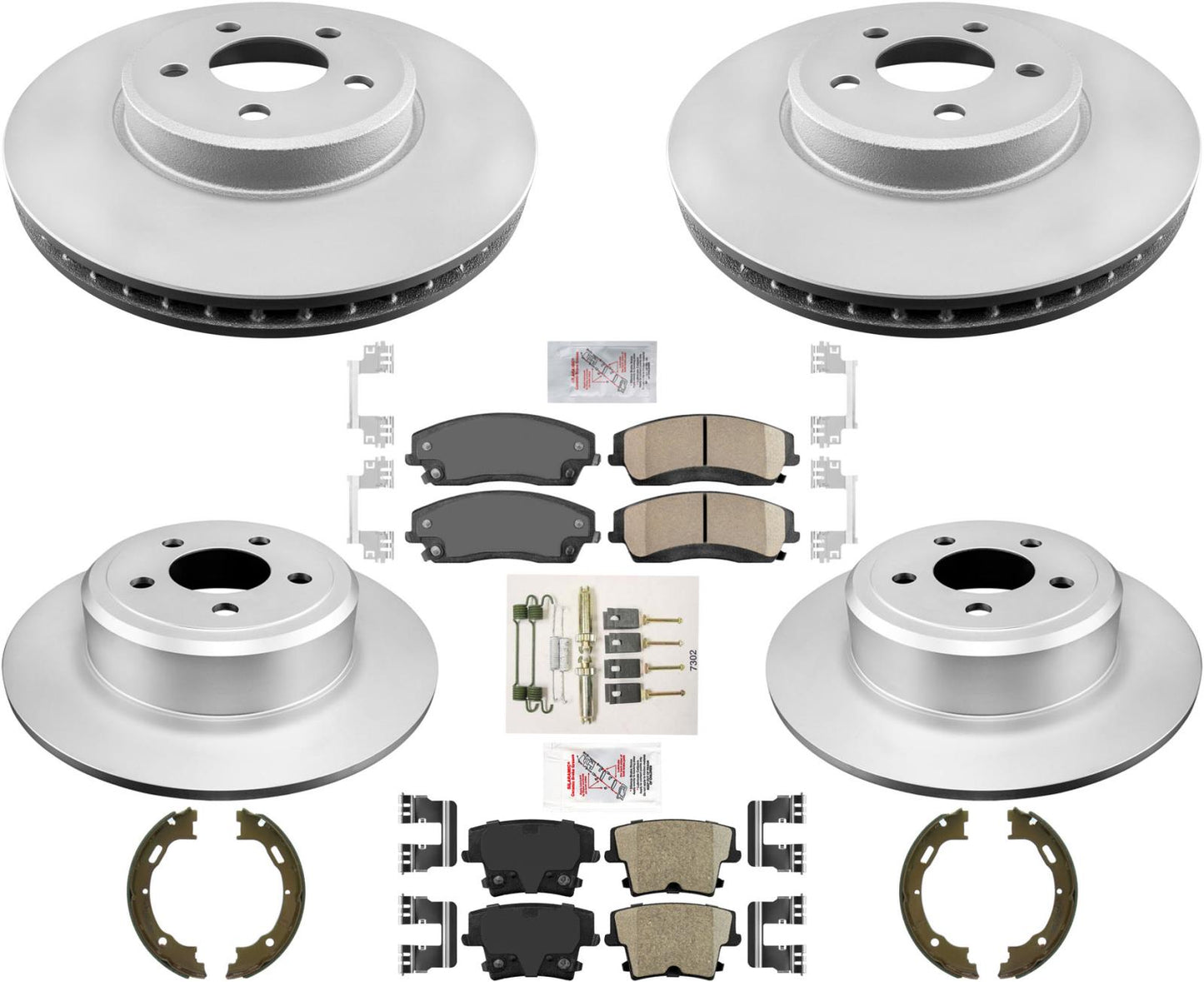 Rotores de freno de disco recubiertos GEO y pastillas de freno para Dodge Charger SXT 2006-2022