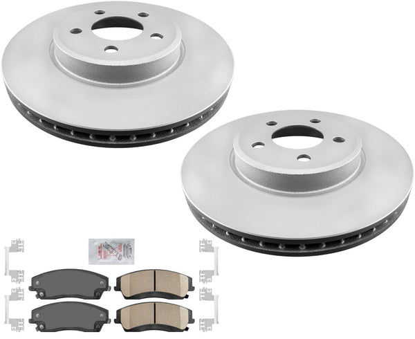 Front Coated Disc Brake Rotors and Brake Pads For Dodge Charger SXT 2006-2022